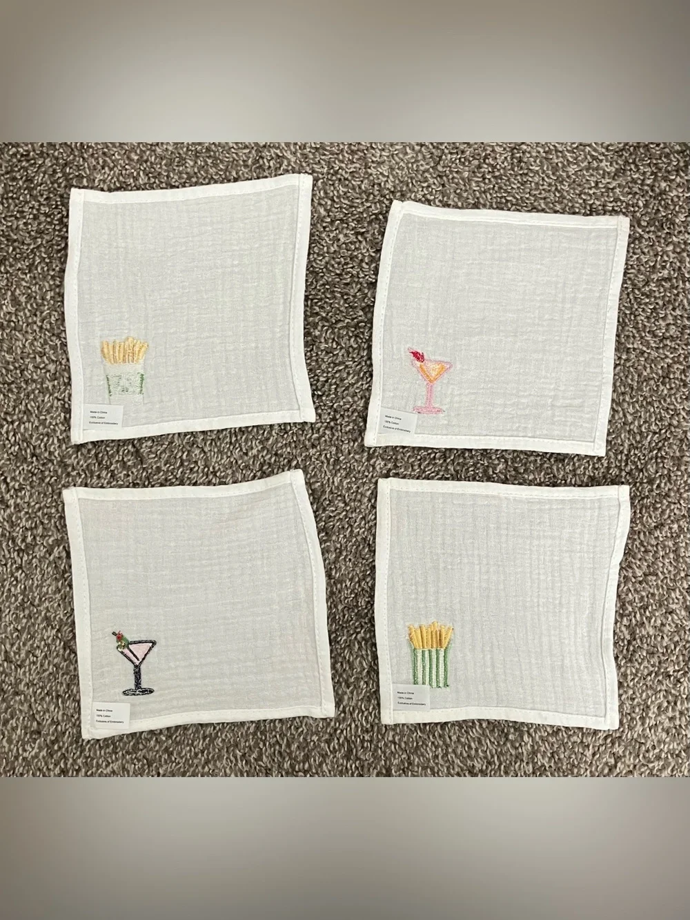 Kate Spade Set of 4 Cloth Cocktail Napkins - BRAND NEW